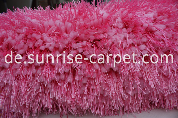 Thick Soft Elastic & Silk Mix Yarn Carpet Rug Pink